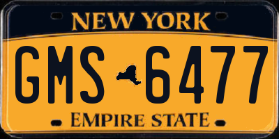 NY license plate GMS6477