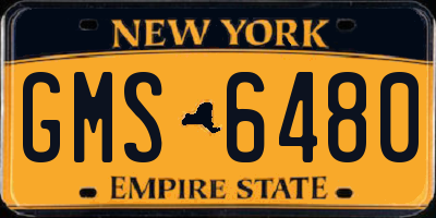 NY license plate GMS6480