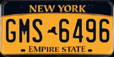 NY license plate GMS6496