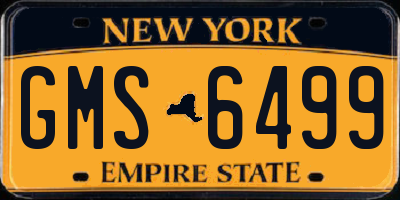NY license plate GMS6499