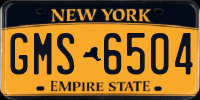 NY license plate GMS6504