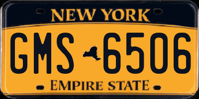 NY license plate GMS6506