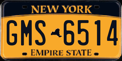 NY license plate GMS6514