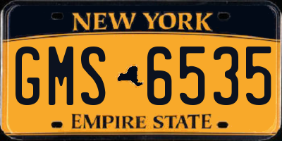 NY license plate GMS6535