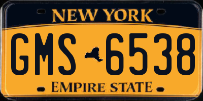NY license plate GMS6538