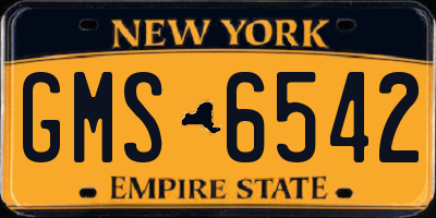 NY license plate GMS6542