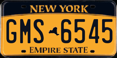 NY license plate GMS6545