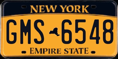 NY license plate GMS6548