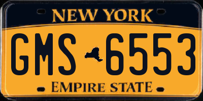 NY license plate GMS6553