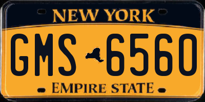 NY license plate GMS6560