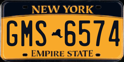 NY license plate GMS6574