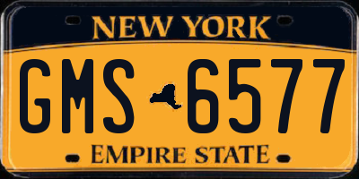 NY license plate GMS6577