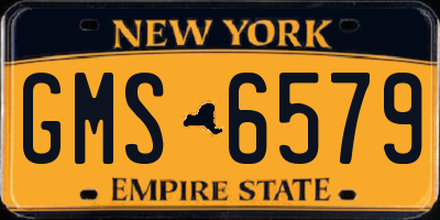 NY license plate GMS6579