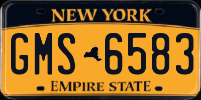 NY license plate GMS6583