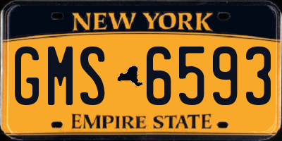 NY license plate GMS6593