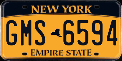 NY license plate GMS6594