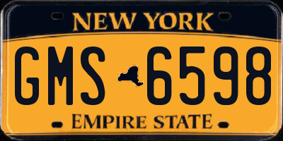 NY license plate GMS6598