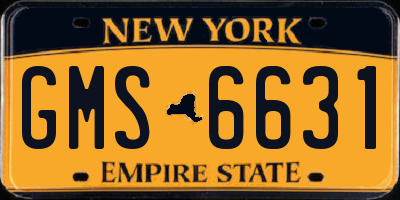 NY license plate GMS6631