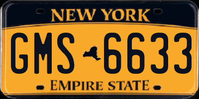 NY license plate GMS6633