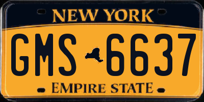 NY license plate GMS6637