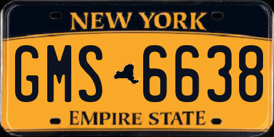 NY license plate GMS6638