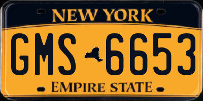 NY license plate GMS6653