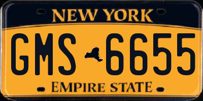 NY license plate GMS6655