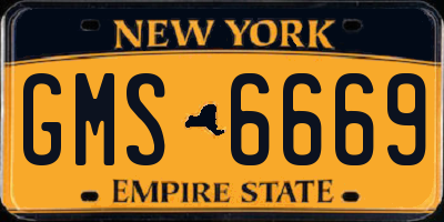 NY license plate GMS6669