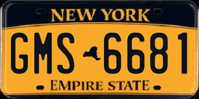 NY license plate GMS6681