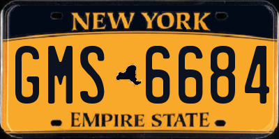 NY license plate GMS6684