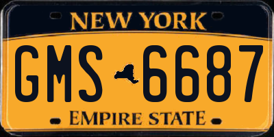 NY license plate GMS6687