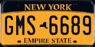 NY license plate GMS6689
