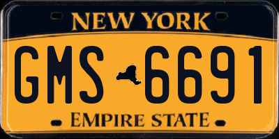 NY license plate GMS6691