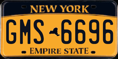 NY license plate GMS6696
