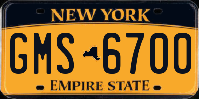 NY license plate GMS6700