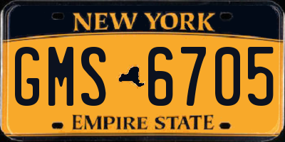NY license plate GMS6705