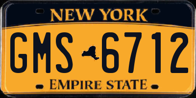 NY license plate GMS6712