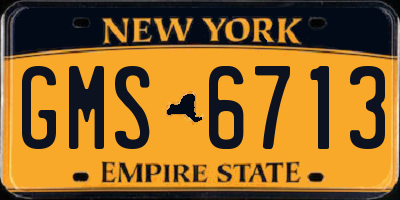 NY license plate GMS6713