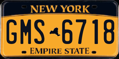 NY license plate GMS6718