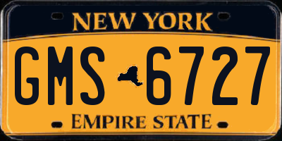 NY license plate GMS6727