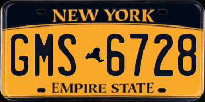 NY license plate GMS6728