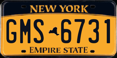 NY license plate GMS6731