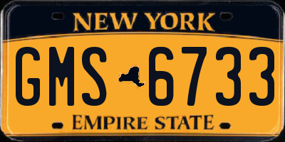 NY license plate GMS6733
