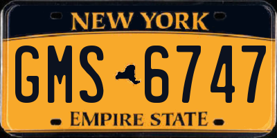 NY license plate GMS6747