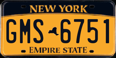 NY license plate GMS6751
