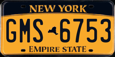 NY license plate GMS6753