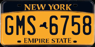 NY license plate GMS6758