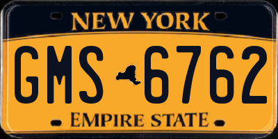 NY license plate GMS6762