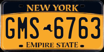 NY license plate GMS6763