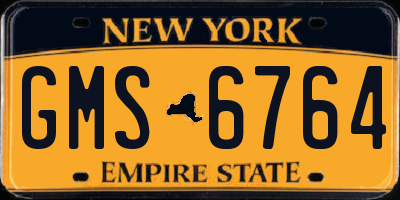 NY license plate GMS6764
